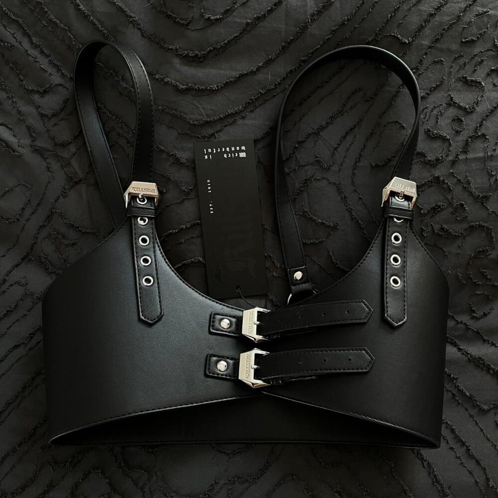 Killstar Ember Pit Black and Silver Underbust Harness - Picture 5 of 6